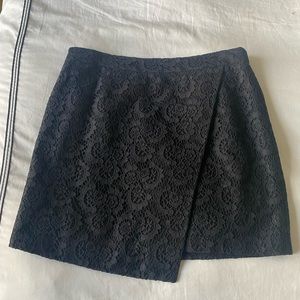 Madewell black Lace Asymmetrical Mini Skirt Sz 10